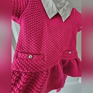 Janie and Jack Fuchsia Quilted Top with White Collar